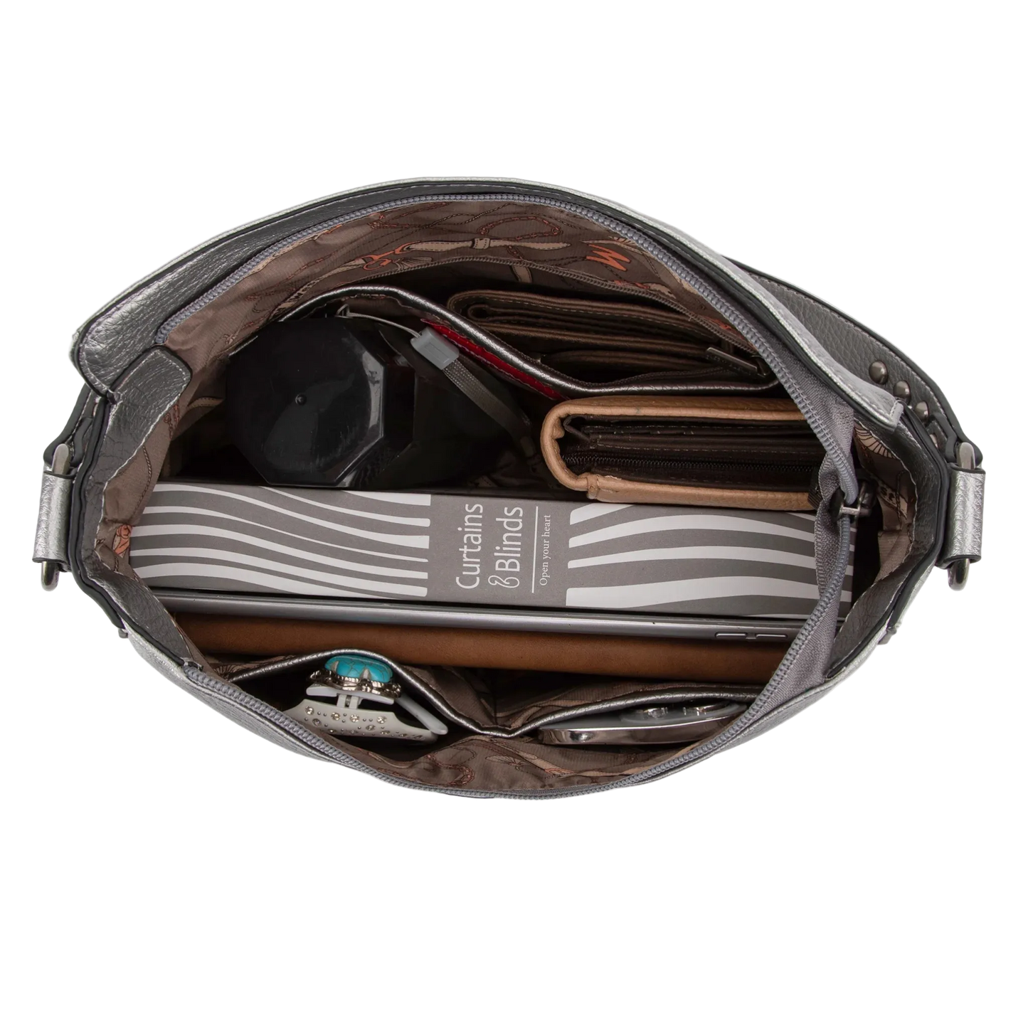 Bolso plateado hobo bag confortable y util